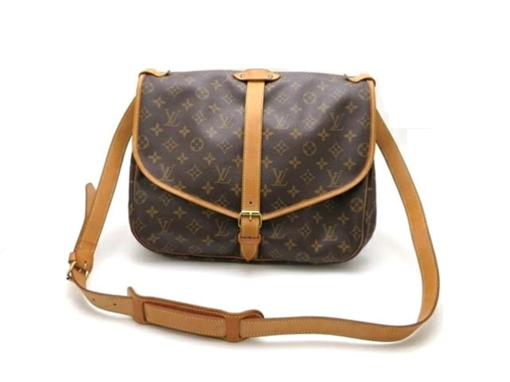 LOUIS VUITTON Saumur Shoulder Bag Monogram Brown